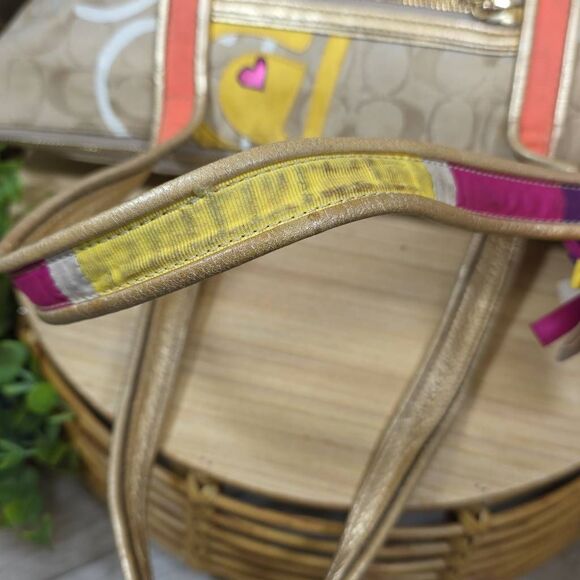 Coach RARE Poppy Graffiti Applique Glam Tote - Picture 14 of 16